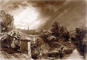 F.62.I Watercress Gatherers, "Liber Studiorumista", kaiverrus Thomas Lupton tekijältä Joseph Mallord William (after) Turner