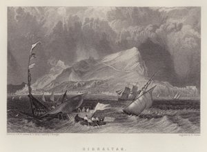 Gibraltar (väri litho) tekijältä Joseph Mallord William (after) Turner