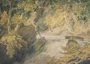 A River in Spate, n. 1796 (akvarelli paperille) tekijältä Joseph Mallord William Turner
