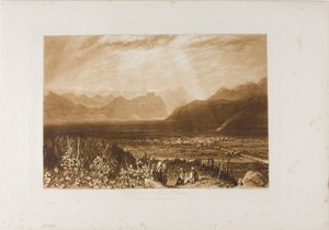 Alppien ketju Grenoblesta Chamberiin, levy 40 Liber Studiorumilta tekijältä Joseph Mallord William Turner