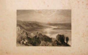 Tancarvillen linna ja Quilleboeufin kaupunki tekijältä Joseph Mallord William Turner