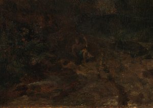 Yksityiskohta Ben Lomond Mountainsista, Skotlannista: Matkustaja - Vide Ossianin Carosin sota, n. 1799-1800 (öljy kankaalle) tekijältä Joseph Mallord William Turner