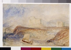 Dunstaffnage (akvarelli ja guassi valkoisella paperilla) tekijältä Joseph Mallord William Turner