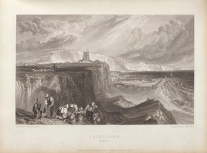 Folkestone, Kent, kuten on sidottu Englannin etelärannikon kuvankauniisiin näkymiin tekijältä Joseph Mallord William Turner