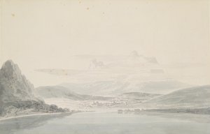 Maisema, John Robert Cozensin (1752-99) mukaan (kynä ja akvarelli paperille) tekijältä Joseph Mallord William Turner