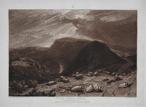 Liber Studiorum: Hind Head Hill Portsmouth Roadilla. tekijältä Joseph Mallord William Turner