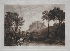Liber Studiorum: Linna niittyjen yläpuolella tekijältä Joseph Mallord William Turner
