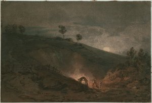 Lime Kiln by Moonlight tekijältä Joseph Mallord William Turner