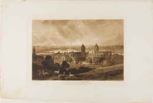 Lontoo Greenwichistä, levy 26 Liber Studiorumilta tekijältä Joseph Mallord William Turner