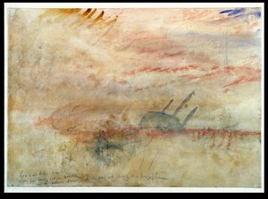 Lost to All Hope The Brig, n. 1845-1850 (wc ja grafiitti kudospaperilla) tekijältä Joseph Mallord William Turner