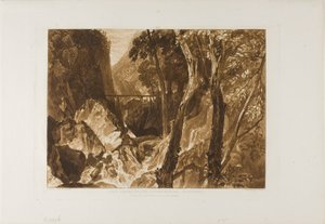 Molí prop de la Grande Chartreuse, placa 54 de Liber Studiorum Finnish tekijältä Joseph Mallord William Turner