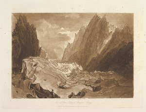 Mêr de Glace, Chamouni-Savoy Liber Studiorumin laakso, osa X, levy 50, 23. toukokuuta 1812. tekijältä Joseph Mallord William Turner