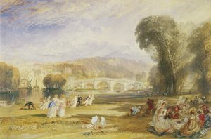 Richmond Hill and Bridge, Surrey, n. 1831 (akvarelli paperille) tekijältä Joseph Mallord William Turner