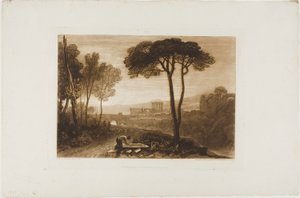 Kohtaus Campagnassa, levy 38 Book of Studiesista tekijältä Joseph Mallord William Turner