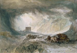 Lumimyrsky, Mont Cenis, 1820 tekijältä Joseph Mallord William Turner