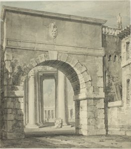 Pyhän Pietarin kirkko Porta Angelican kautta nähtynä tekijältä Joseph Mallord William Turner