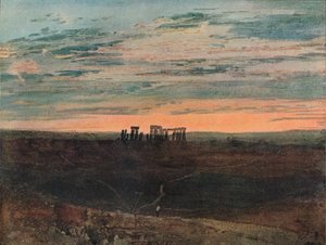 Stonehenge: Auringonlasku, 1909 tekijältä Joseph Mallord William Turner