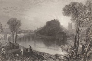 Tamworthin linna, Staffordshire tekijältä Joseph Mallord William Turner