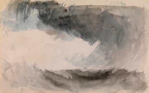 ""Tempete en mer"" (Myrsky merellä) Aquarelle de Joseph Mallord William Turner (1775-1851) Koko 18,4x29,3 cm Yksityiskokoelma tekijältä Joseph Mallord William Turner