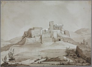 Akropolis Pnyxistä, Ateena, Kreikka. tekijältä Joseph Mallord William Turner