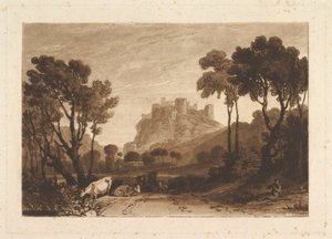 Linna Meadows Liber Studiorumin yläpuolella, osa II, levy 8, 1808. tekijältä Joseph Mallord William Turner