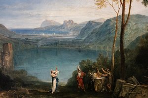 Avernuksen järvi, Aeneas, Cumaean Sybil, yksityiskohta tekijältä Joseph Mallord William Turner