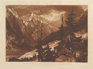 Arvaronin lähde Chamounin laaksossa, Savoy Liber Studiorum, pa..., 1. tammikuuta, tekijältä Joseph Mallord William Turner