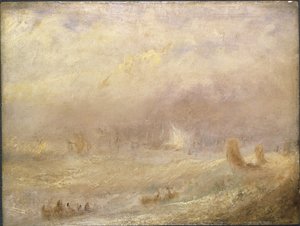 Vue de Deal - Näkymä kaupasta, kirjoittanut Turner, Joseph Mallord William (1775-1851). Öljyä paperille. Mitat: 24,5 x 32 cm. Tukholman kansallismuseo tekijältä Joseph Mallord William Turner