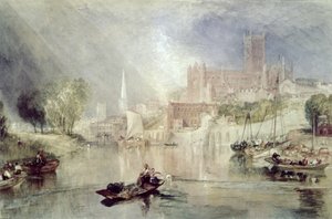 Worcesterin katedraali ja Severn-joki tekijältä Joseph Mallord William Turner