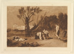 Young Anglers Liber Studiorum, osa VII, levy 32, 1. kesäkuuta 1811. tekijältä Joseph Mallord William Turner