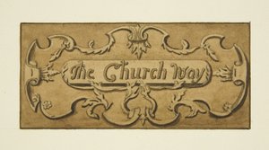 Nouse St Ewenin sisäänkäynnin yli, "The Church Way" (akvarelli paperille) tekijältä Joseph Manning