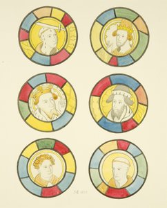 Lasimaalaus St Mary Redcliffe -laivan pohjoisikkunassa (akvarelli paperille) tekijältä Joseph Manning