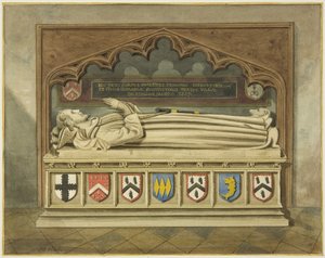 Walter Framptonin hauta Pyhän Johanneksen kirkossa (akvarelli paperille) tekijältä Joseph Manning
