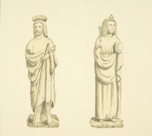 Kaksi hahmoa Tower of St Mary Redcliffe -tornissa (akvarelli paperille) tekijältä Joseph Manning
