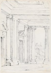 Palazzo Nuovon portico Campidogliossa tekijältä Joseph Marie Vien