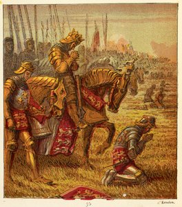 Ruusujen sodat, kuvitus julkaisusta "Pictures of England History..." tekijältä Joseph Martin Kronheim