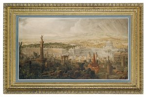 Suunnittelu Waterloon palatsille, Wellingtonin herttuan kaupungin asuinpaikalle, n. 1816 tekijältä Joseph Michael Gandy