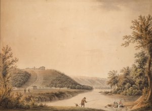 Näkymä Kurakinin kartanon Nadezhdinon palatsille, 1800-luku. tekijältä Joseph Moessmer