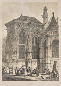 Keskiajan arkkitehtuuri: St. Jacques, Dieppe, East End, ulkoa tekijältä Joseph Nash
