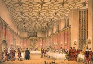 The Chamber, Hampton Court, julkaisusta "Architecture of the Middle Ages", julkaistu 1838 tekijältä Joseph Nash