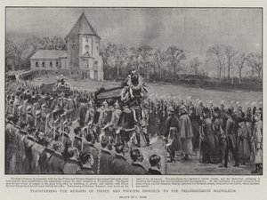 Prinssi ja prinsessa Bismarckin jäänteiden siirtäminen Friedrichsruhin mausoleumiin