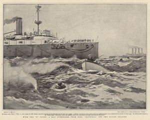 X Fleetin kanssa mies yli laidan HMS Hannibalista Scillysaarten edustalta