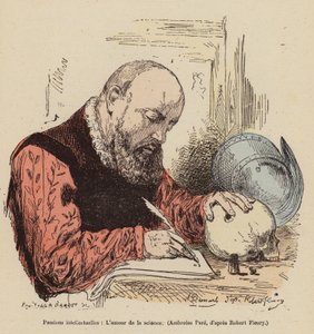 Rakkaus tieteeseen (värillinen kaiverrus) tekijältä Joseph Nicolas (after) Robert Fleury