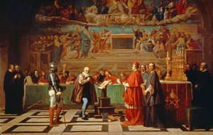 Galileo Galilei (1564-1642) Vatikaanin pyhän viran jäsenten edessä vuosina 1633, 1847