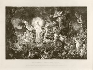 Riita - Oberon ja Titania (syväpaino) tekijältä Joseph Noel Paton