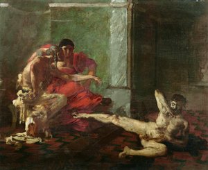 Locusta Testing Poison on a Slave, n. 1870-80 tekijältä Joseph-Noel Sylvestre