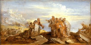 Kohtaus antiikin historiasta, noin 1680-90 (öljy paperille ja kankaalle).