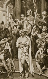 The Baptism of Clovis, Rheims, 496 jKr, kuvitus teoksesta "Hutchinson