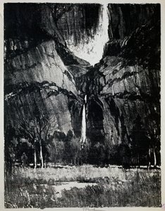 Vesiputouksen juurella, Joseph Pennell (1857-1926), kaiverrus