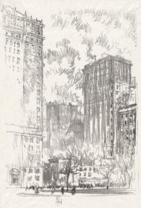 Battery Park, no. 1 Iconophile Club -kokoelmassa tekijältä Joseph Pennell